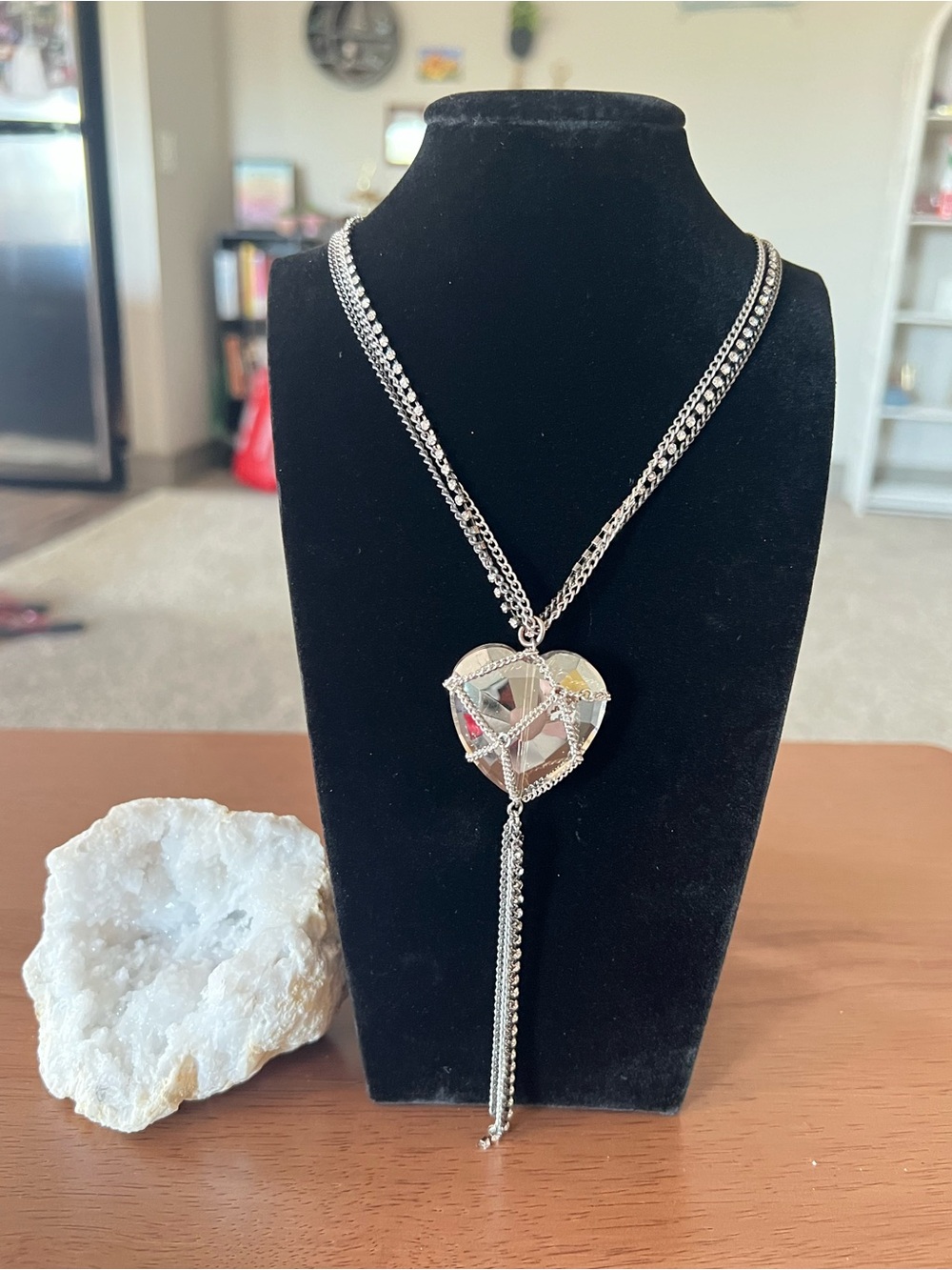 Simply Vera Vera Wang Silver Mosaic Heart Lariat Necklace